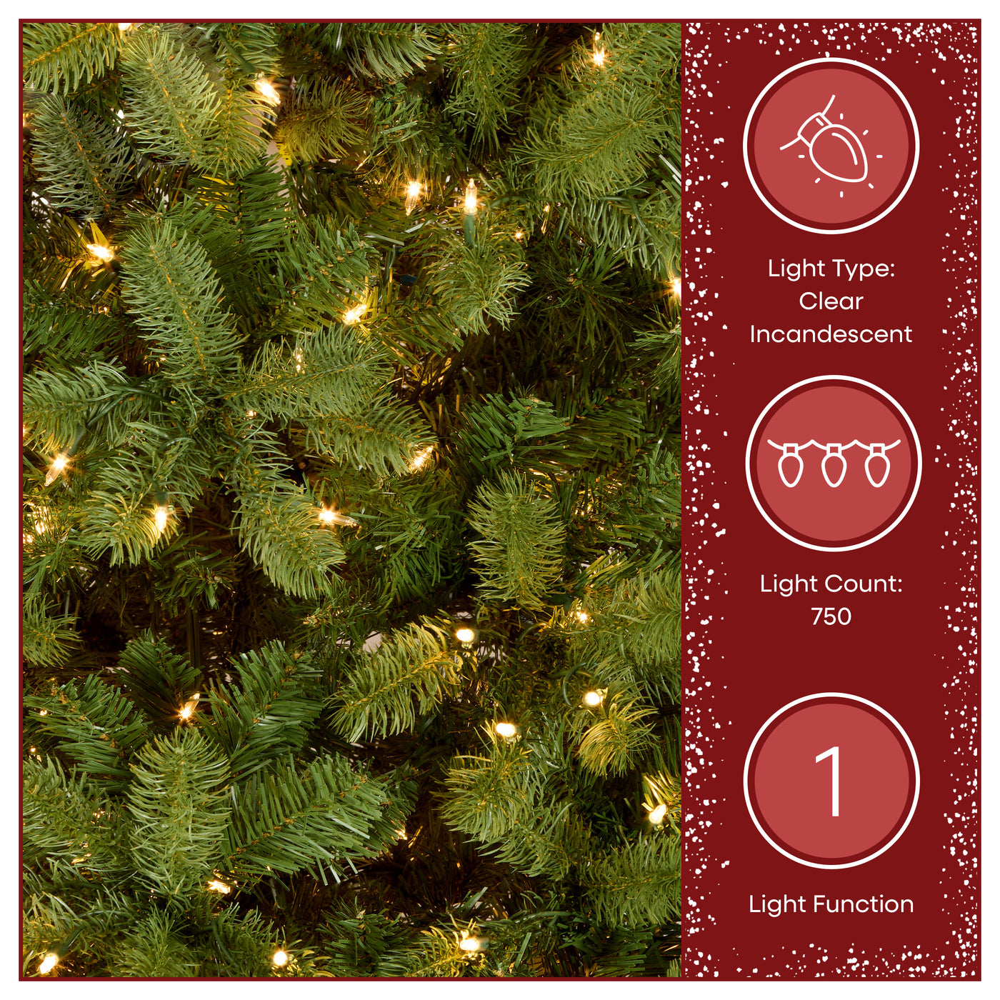 7.5 ft. Pre-Lit Downswept Douglas Fir Tree with 750 Clear Lights & 1867 Branch Tips - National Tree Company