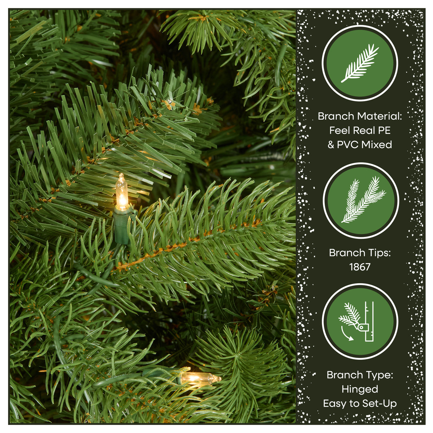 7.5 ft. Pre-Lit Downswept Douglas Fir Tree with 750 Clear Lights & 1867 Branch Tips - National Tree Company
