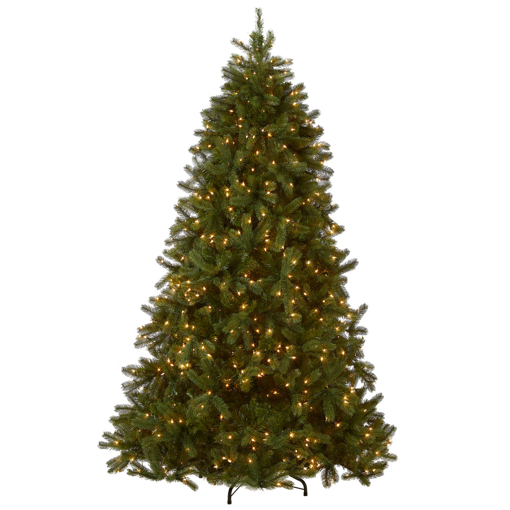 7.5' Lighted Artificial Fir Christmas Tree – 750 Clear Lights, Slim Profile, Realistic Branches