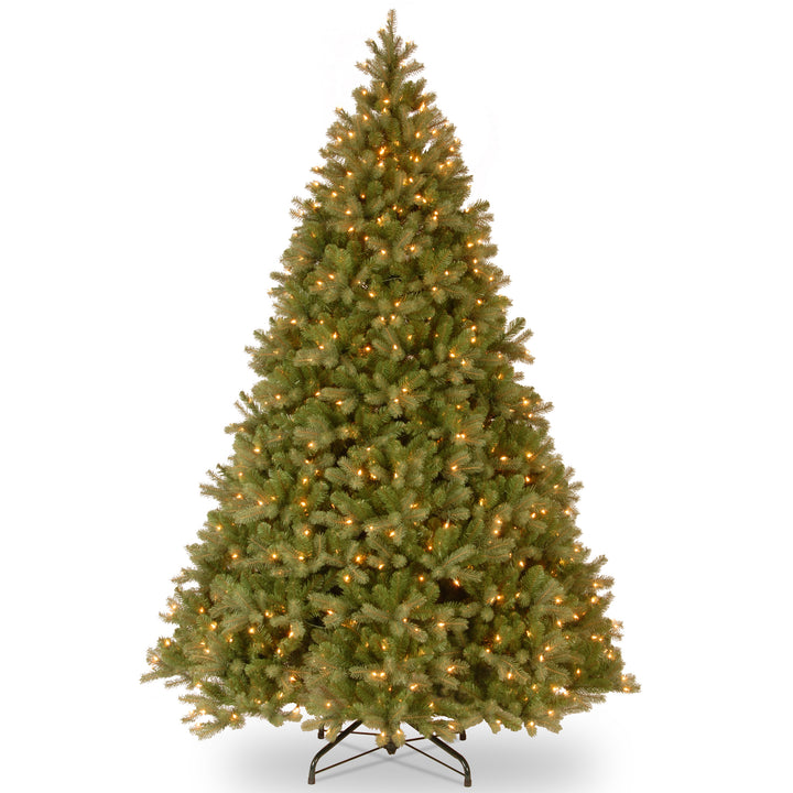 Pre-lit 'Feel Real' Artificial Giant Downswept Christmas Tree, Green, Douglas Fir, Dual Color LED Lights, Includes PowerConnect and Stand, 10 feet