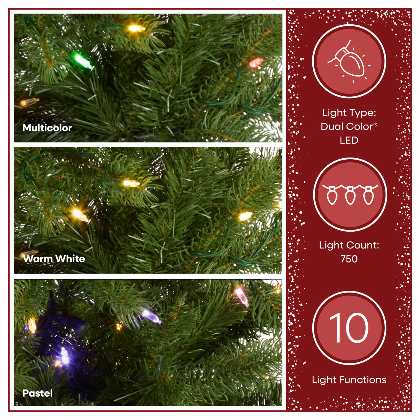 7.5 ft. Pre-Lit Downswept Douglas Fir Hinged Tree with Dual Color LED Lights, Plug-In - National Tree Company