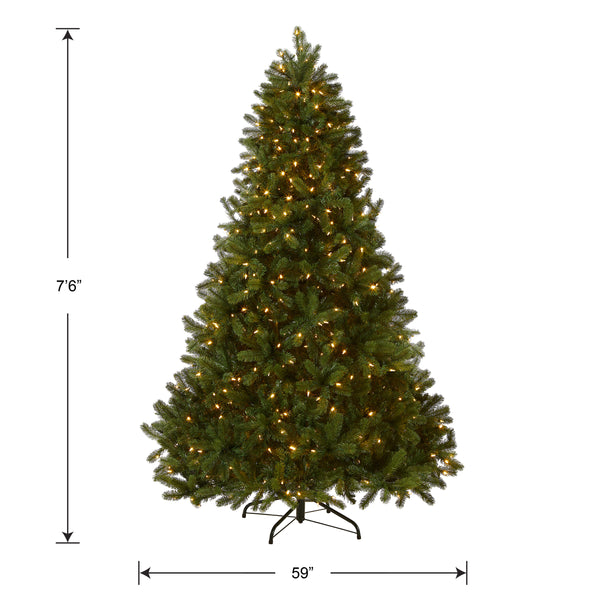 7.5 ft. Pre-Lit Downswept Douglas Fir Slim Tree with Warm White LED Lights main image 0