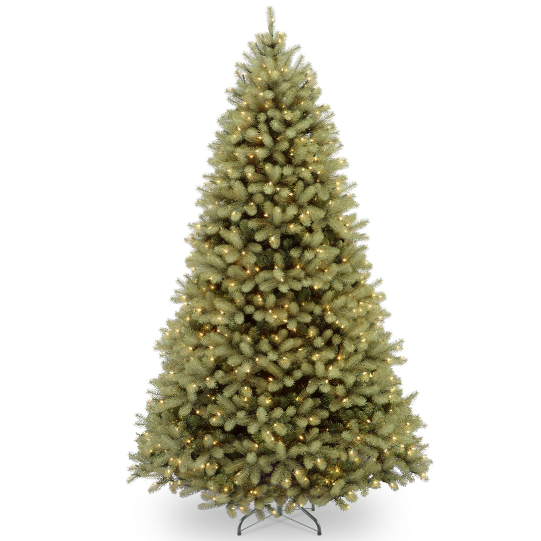 Pre-lit 'Feel Real' Artificial Full Downswept Christmas Tree, Green, Douglas Fir, Dual Color LED Lights, Includes PowerConnect and Stand, 9 feet