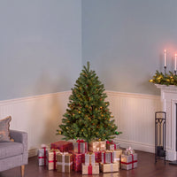 4.5 ft. Pre-Lit Downswept Douglas Fir Hinged Tree with Multicolor Lights, Plug-In - National Tree Company