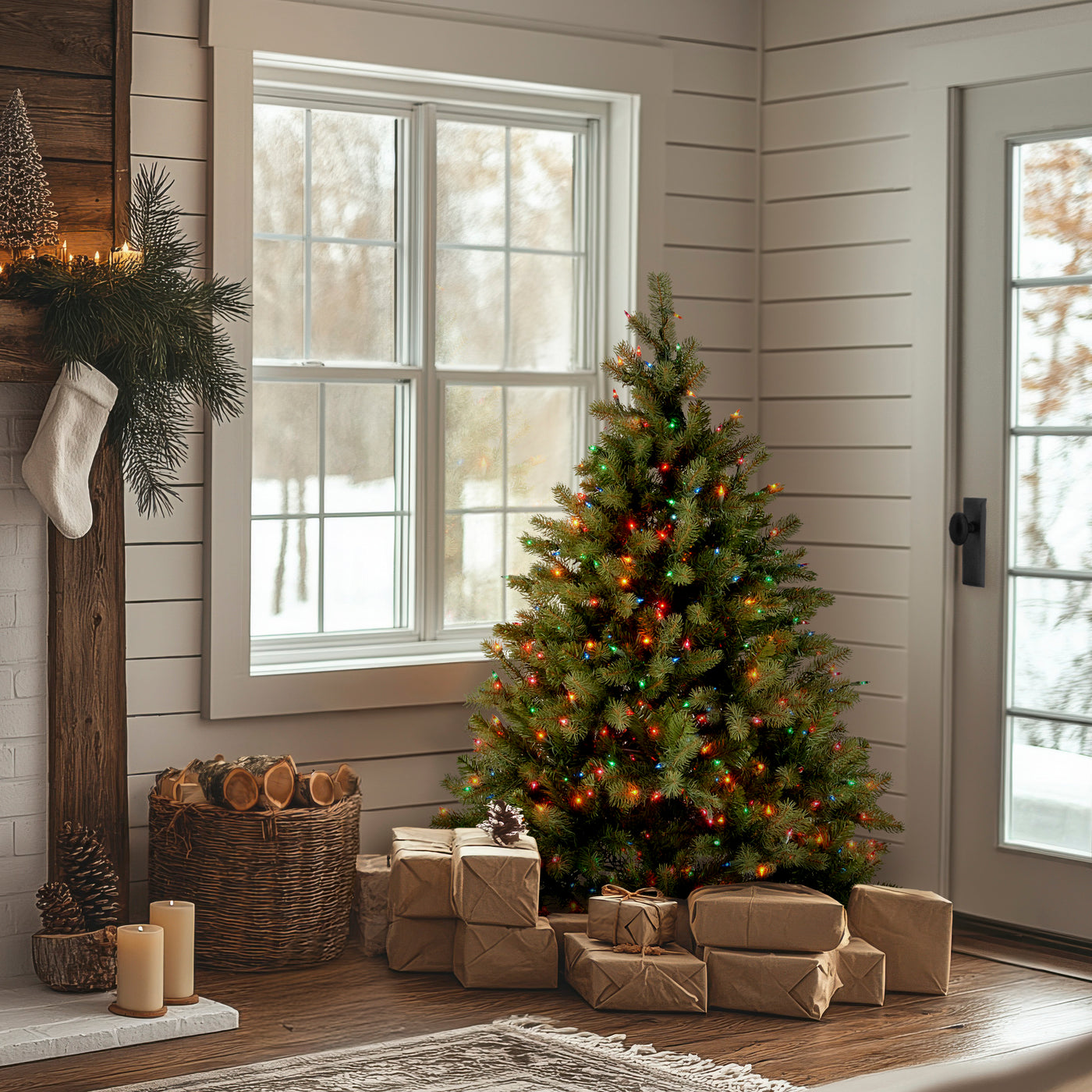 4.5 ft. Pre-Lit Downswept Douglas Fir Tree with Multicolor Lights - National Tree Company