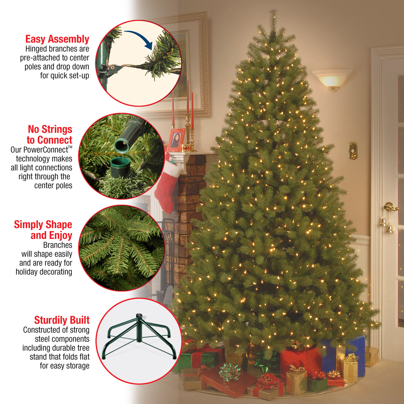 6.5 ft. Pre-Lit Downswept Douglas Fir Tree with Dual Color LED Lights, Plug-In - National Tree Company