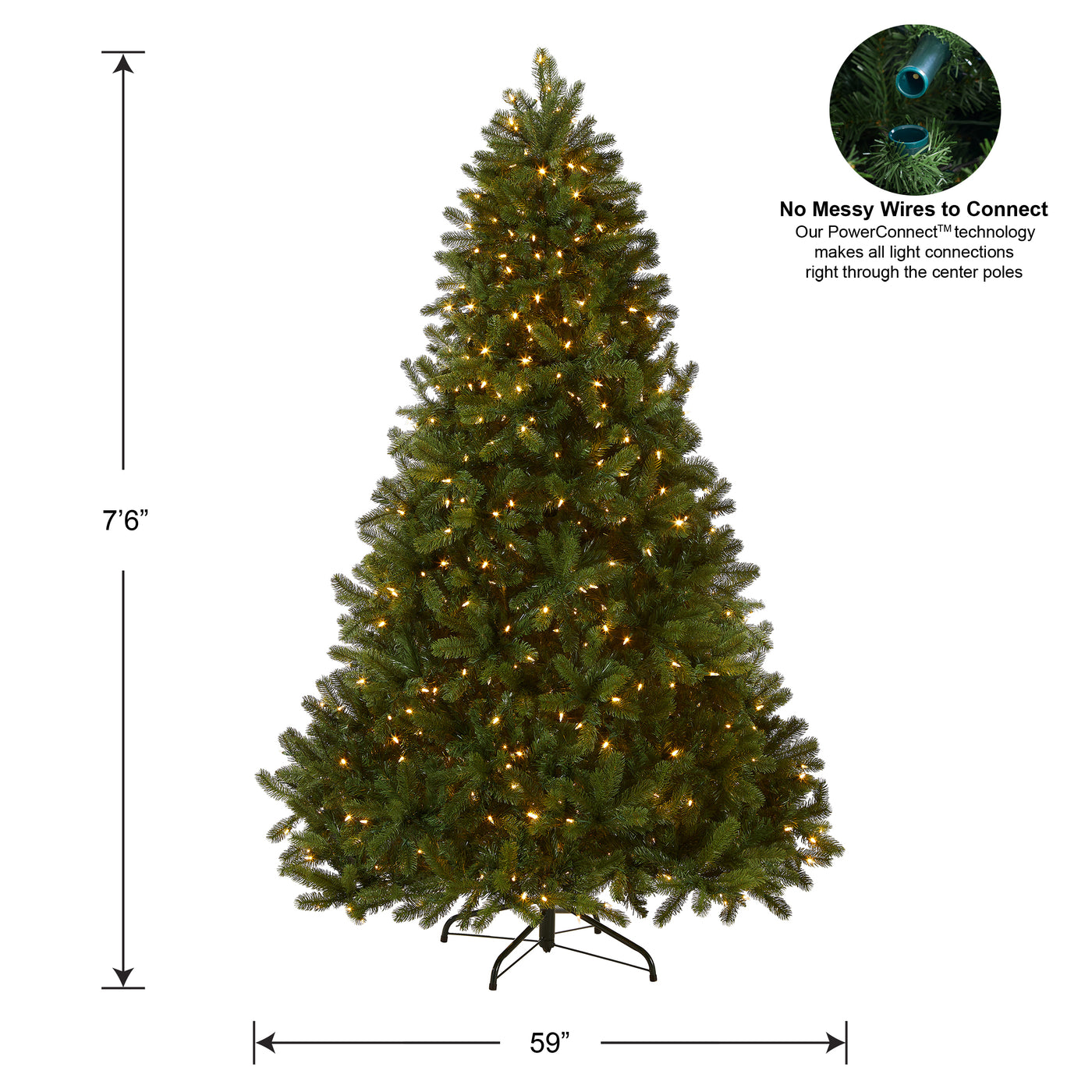 7.5 ft. Pre-Lit Downswept Douglas Fir Tree with 750 Dual Color LED Lights - National Tree Company