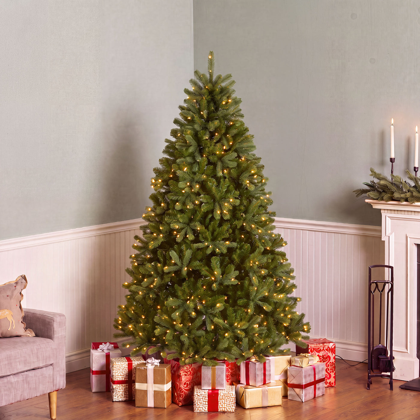 6 ft. Pre-Lit Downswept Douglas Fir Hinged Tree with Clear Lights, Plug-In - National Tree Company