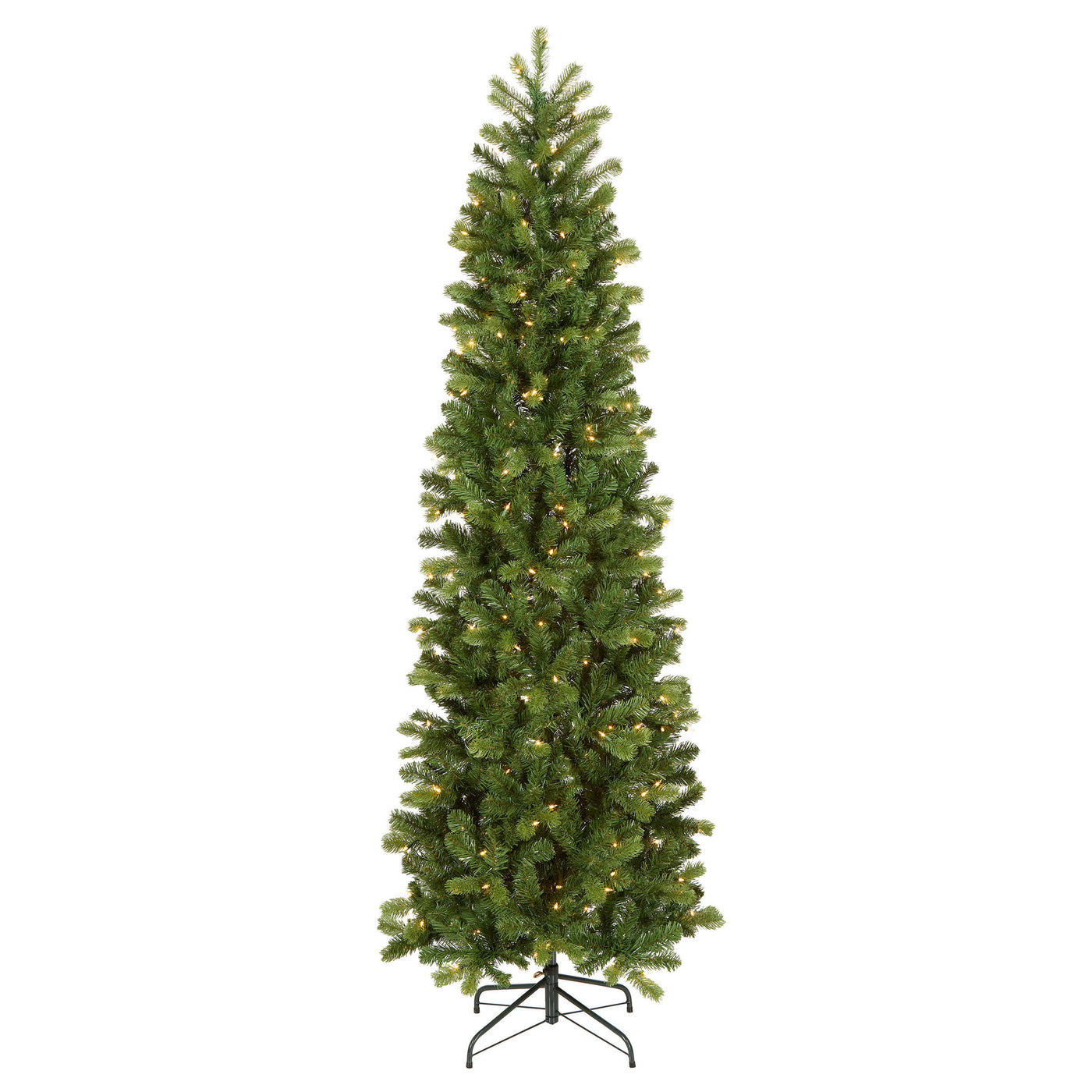 7.5 ft. Pre-Lit Downswept Douglas Fir Pencil Slim Hinged Tree with Clear Lights, Plug-In - National Tree Company