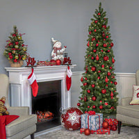 9 ft. Pre-Lit Downswept Douglas Fir Pencil Slim Tree with Clear Lights - National Tree Company