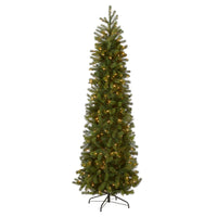 9 ft. Pre-Lit Downswept Douglas Fir Pencil Slim Tree with Clear Lights - National Tree Company