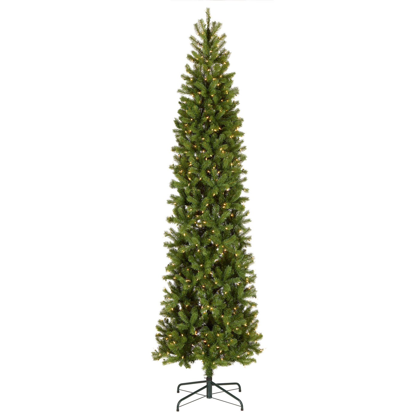 9 ft. Pre-Lit Downswept Douglas Fir Pencil Slim Hinged Tree with Clear Lights, Plug-In - National Tree Company