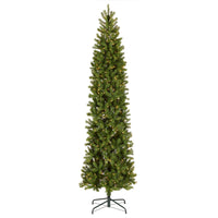 9 ft. Pre-Lit Downswept Douglas Fir Pencil Slim Hinged Tree with Clear Lights, Plug-In - National Tree Company