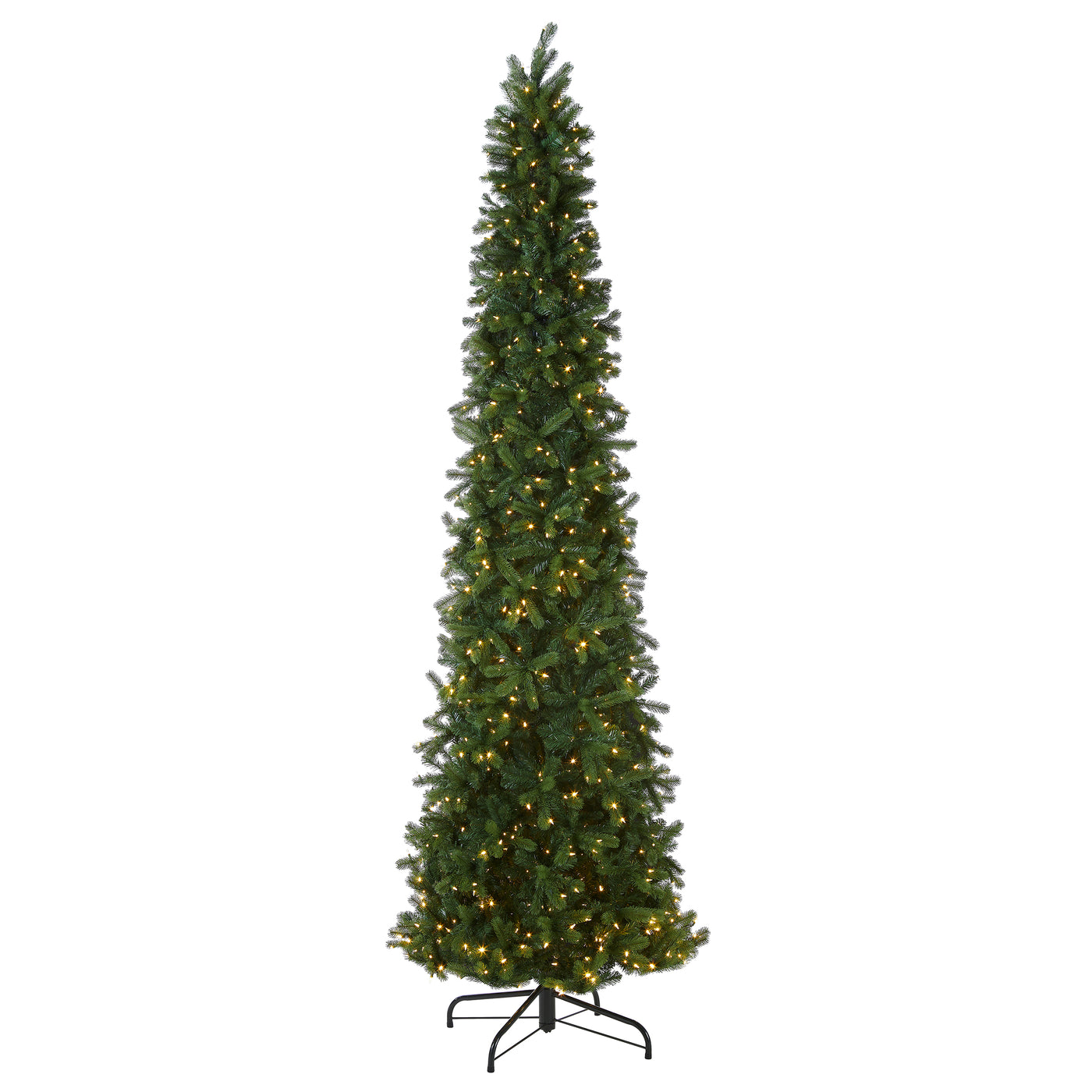 12 ft.Pre-Lit Downswept Douglas Fir Pencil Slim Tree with Dual Color LED Lights - National Tree Company