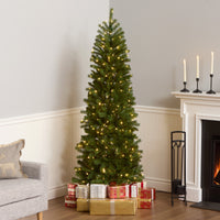 6.5 ft. Pre-Lit Downswept Douglas Fir Pencil Slim Tree with Dual Color LED Lights - National Tree Company