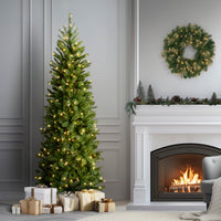 6.5 ft. Pre-Lit Downswept Douglas Fir Pencil Slim Tree with Dual Color LED Lights - National Tree Company