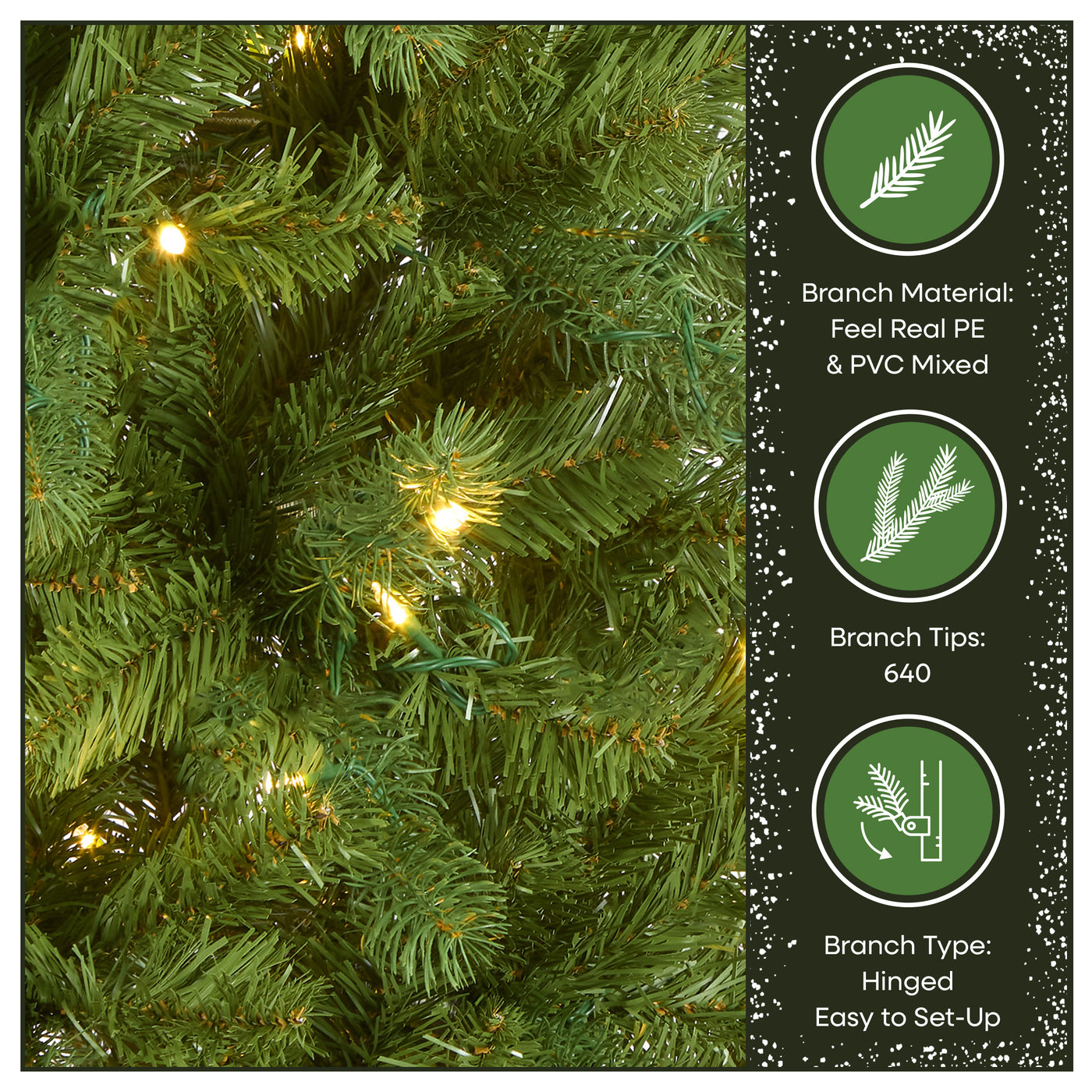 6.5 ft. Pre-Lit Downswept Douglas Fir Pencil Slim Tree with Dual Color LED Lights - National Tree Company