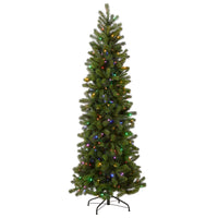 6.5 ft. Pre-Lit Downswept Douglas Fir Pencil Slim Tree with Dual Color LED Lights - National Tree Company