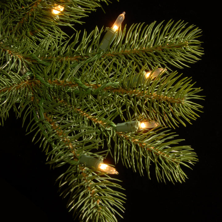 Pre-Lit 'Feel Real' Artificial Slim Downswept Christmas Tree, Green, Douglas Fir, Dual Color LED Lights, Includes PowerConnect and Stand, 7.5 feet