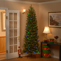 7.5 ft. Pre-Lit Downswept Douglas Fir Pencil Slim Tree with Dual Color LED Lights - National Tree Company