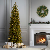7.5 ft. Pre-Lit Downswept Douglas Fir Pencil Slim Tree with Dual Color LED Lights - National Tree Company