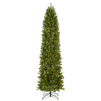 9 ft. Pre-Lit Downswept Douglas Fir Pencil Slim Hinged Tree with Dual Color LED Lights, Plug-In - National Tree Company