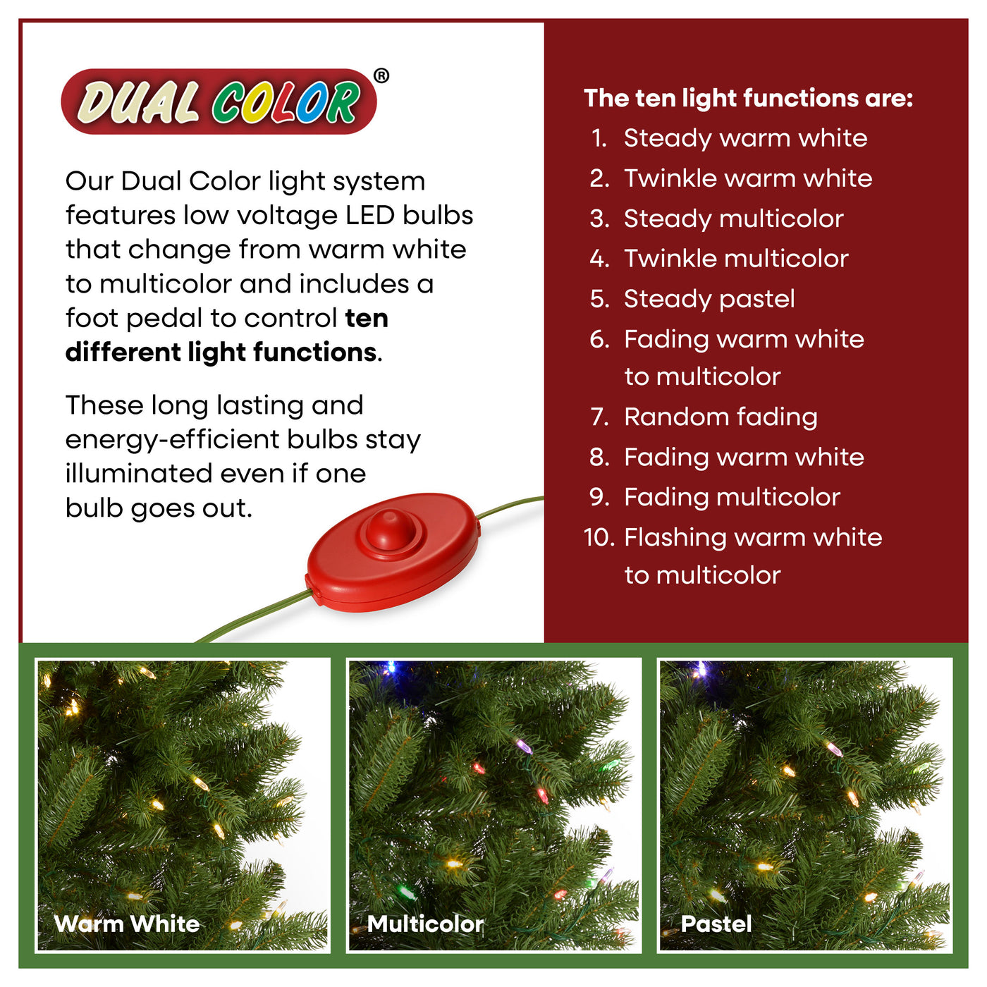 9 ft. Pre-Lit Downswept Douglas Fir Pencil Slim Hinged Tree with Dual Color LED Lights, Plug-In - National Tree Company