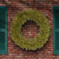 48 in.Pre-Lit Downswept Douglas Wreath with Warm White LED Lights - National Tree Company