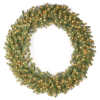 42 in.Pre-Lit Downswept Douglas Wreath with Warm White LED Lights - National Tree Company