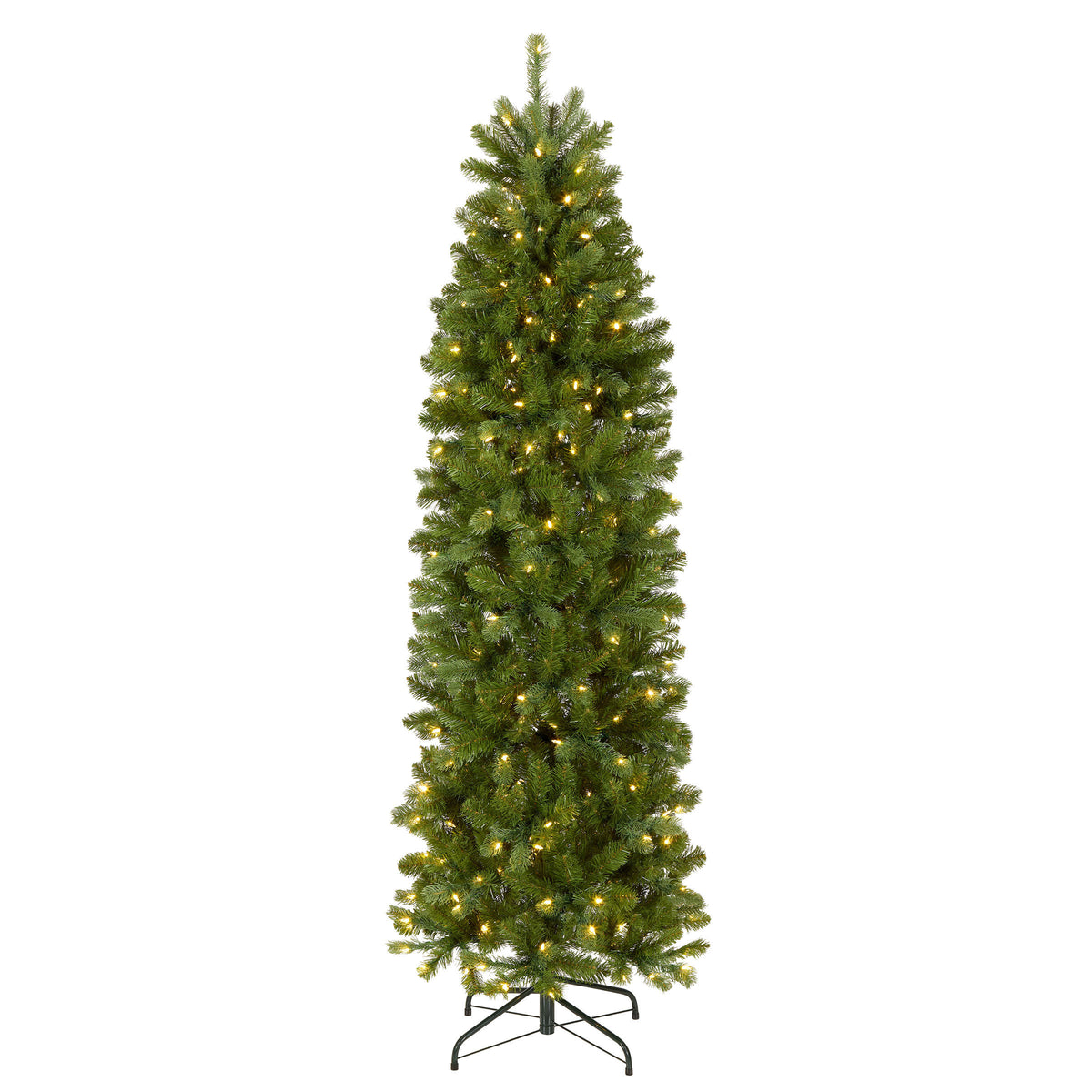 7 ft. Pre-Lit Downswept Douglas Fir Pencil Slim Tree with Dual Color LED Lights, Plug-In - National Tree Company