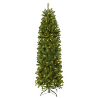 7 ft. Pre-Lit Downswept Douglas Fir Pencil Slim Tree with Dual Color LED Lights, Plug-In - National Tree Company