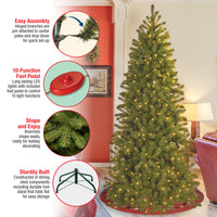7 ft. Pre-Lit Downswept Douglas Fir Pencil Slim Tree with Dual Color LED Lights, Plug-In - National Tree Company