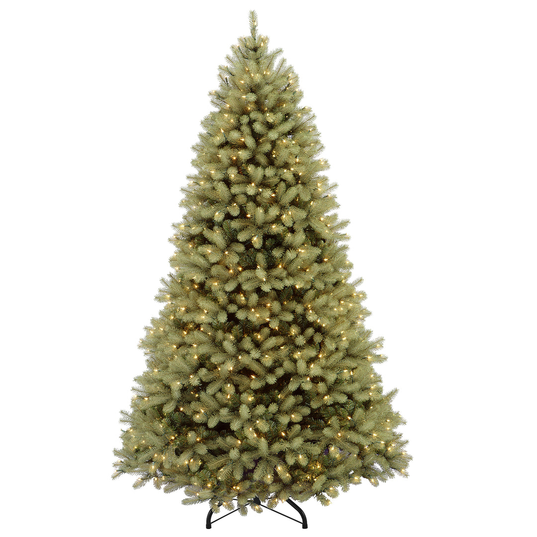 National Tree Company Pre-Lit 'Feel Real' Artificial Full Downswept Christmas Tree, Green, Douglas Fir, Dual Color LED Lights, Includes Stand and PowerConnect, 7.5 feet