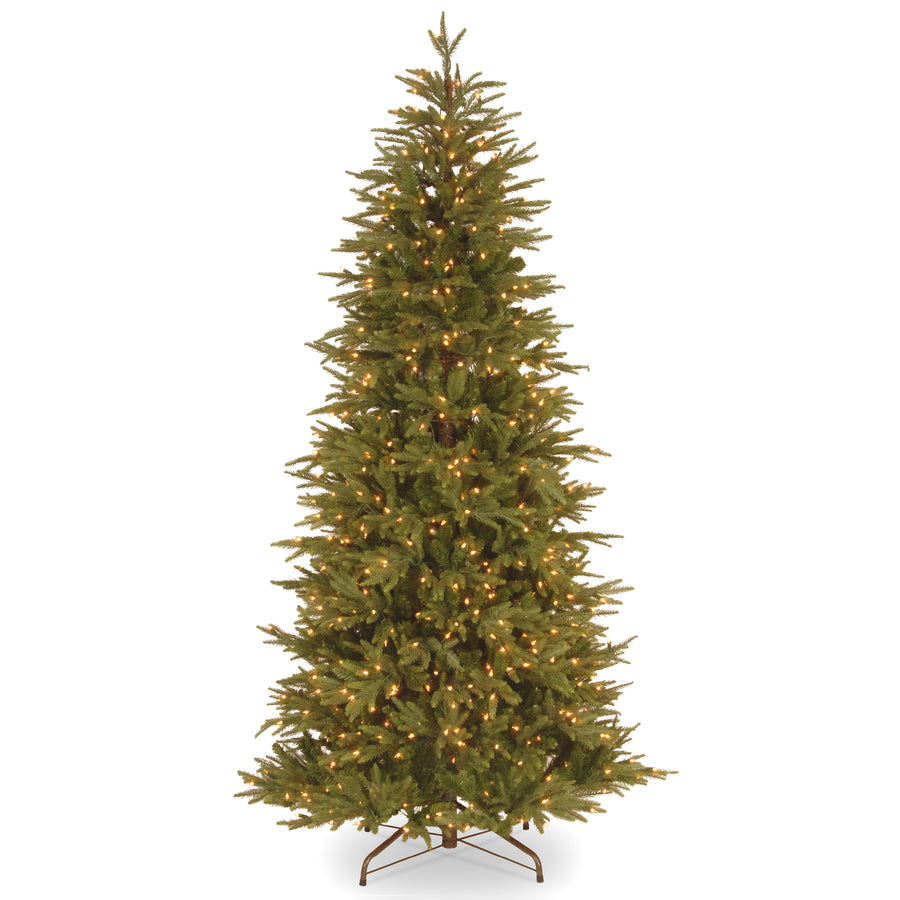 7.5 ft. Pre-Lit Deluxe Fraser Fir Slim Tree with Warm White LED Lights - National Tree Company