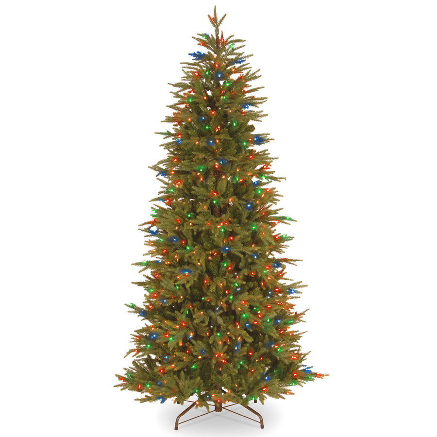 7.5 ft. Pre-Lit Deluxe Fraser Fir Slim Tree with Multicolor LED Lights - National Tree Company