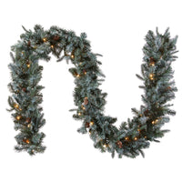 9 ft. Pre-Lit Frosted Arctic Spruce Garland with Clear Lights - National Tree Company