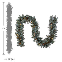 9 ft. Pre-Lit Frosted Arctic Spruce Garland with Clear Lights - National Tree Company