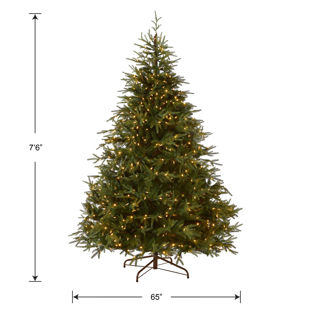 Pre-Lit 'Feel Real' Artificial Full Christmas Tree, Green, Frasier Grande, Dual Color LED Lights, Includes Stand, 7.5 Feet