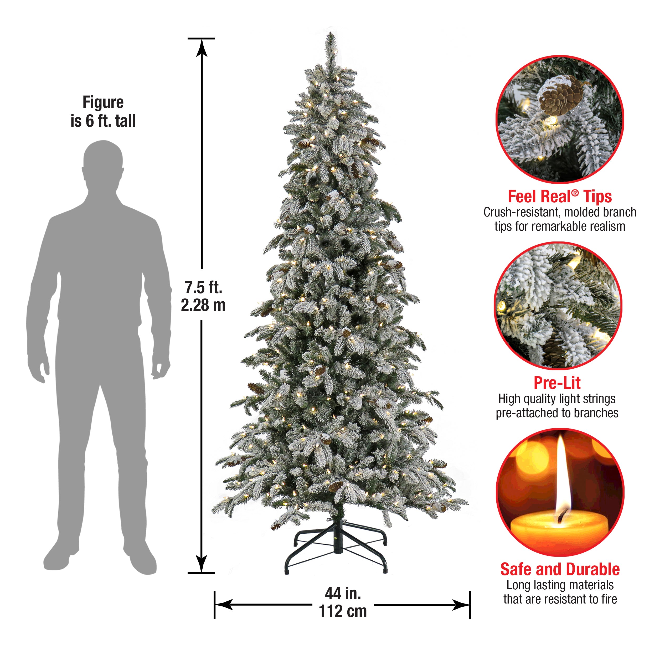 7.5 ft. Pre Lit Snowy Vintin Fir Tree with LED Lights National Tree Company