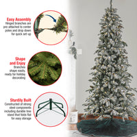 7.5 ft. Pre-Lit Snowy Vintin Fir Tree with LED Lights - National Tree Company