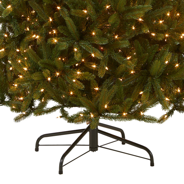 Pre-Lit 'Feel Real' Artificial Christmas Tree, Grande Fir, Green, White Lights, Includes Stand, 7.5 Feet
