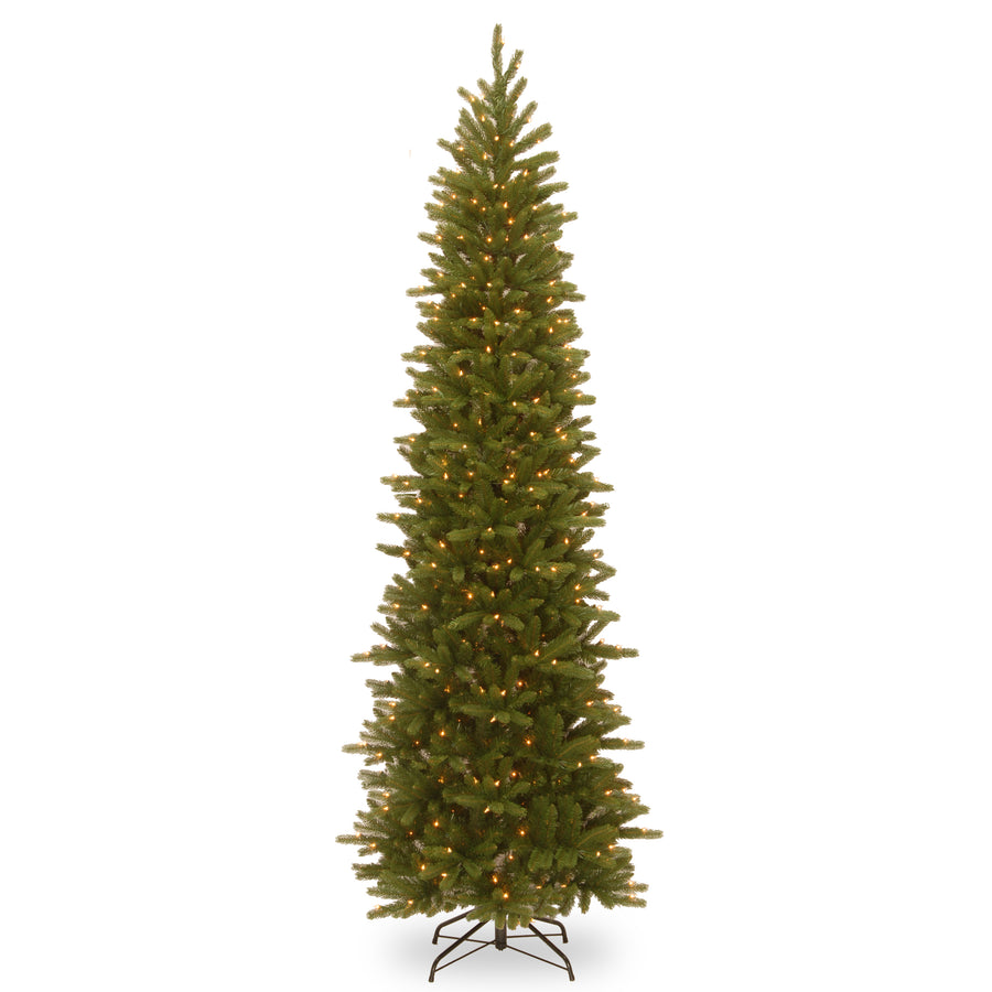 9 ft. Pre-Lit Grande Fir Pencil Slim Tree with Clear Lights - National Tree Company