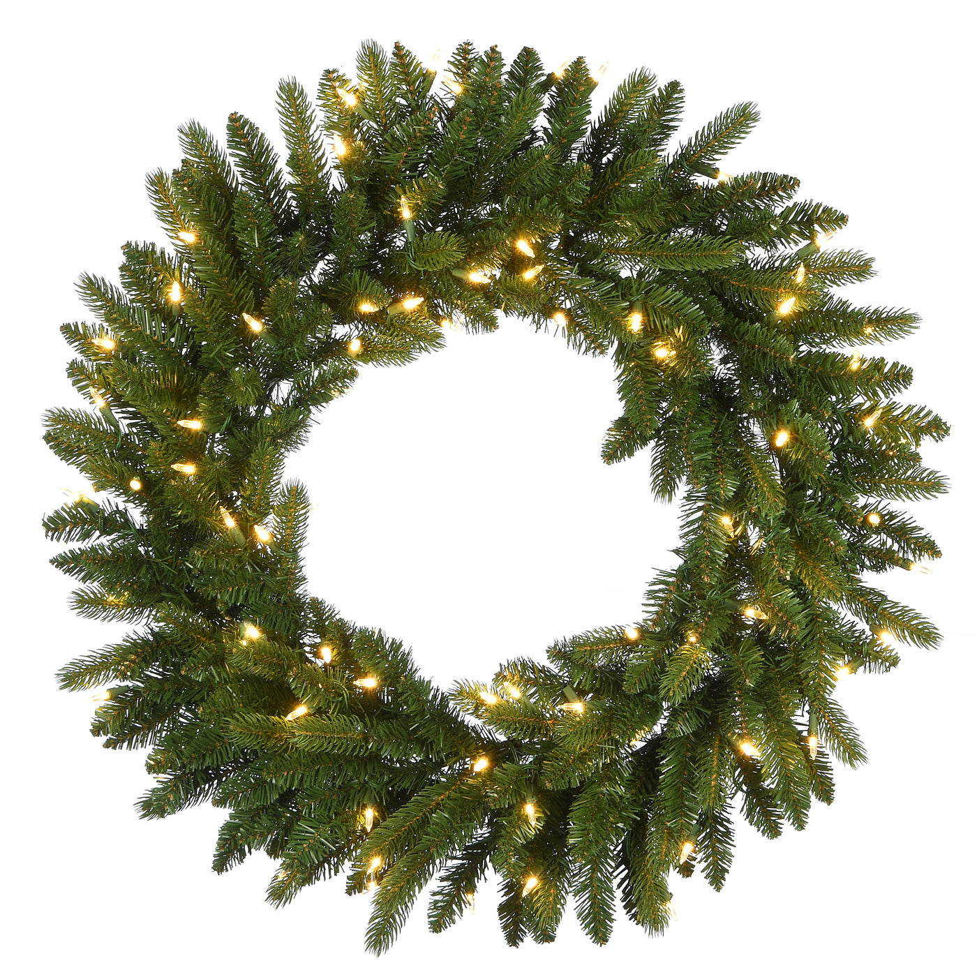 30 in. Pre-Lit Grande Fir Wreath with Warm White LED Lights - National Tree Company