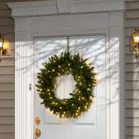 30 in. Pre-Lit Grande Fir Wreath with Warm White LED Lights - National Tree Company