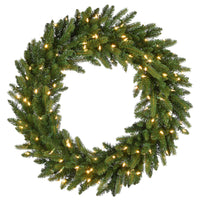 36 in. Pre-Lit Grande Fir Wreath with Warm White LED Lights - National Tree Company