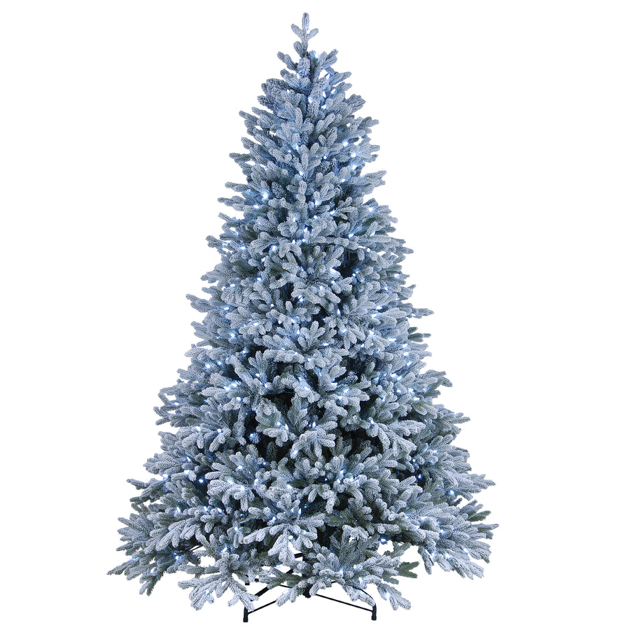 7.5 ft. Pre-Lit Snowy Hamilton Spruce Tree with PowerConnect Cool White LED Lights - National Tree Company
