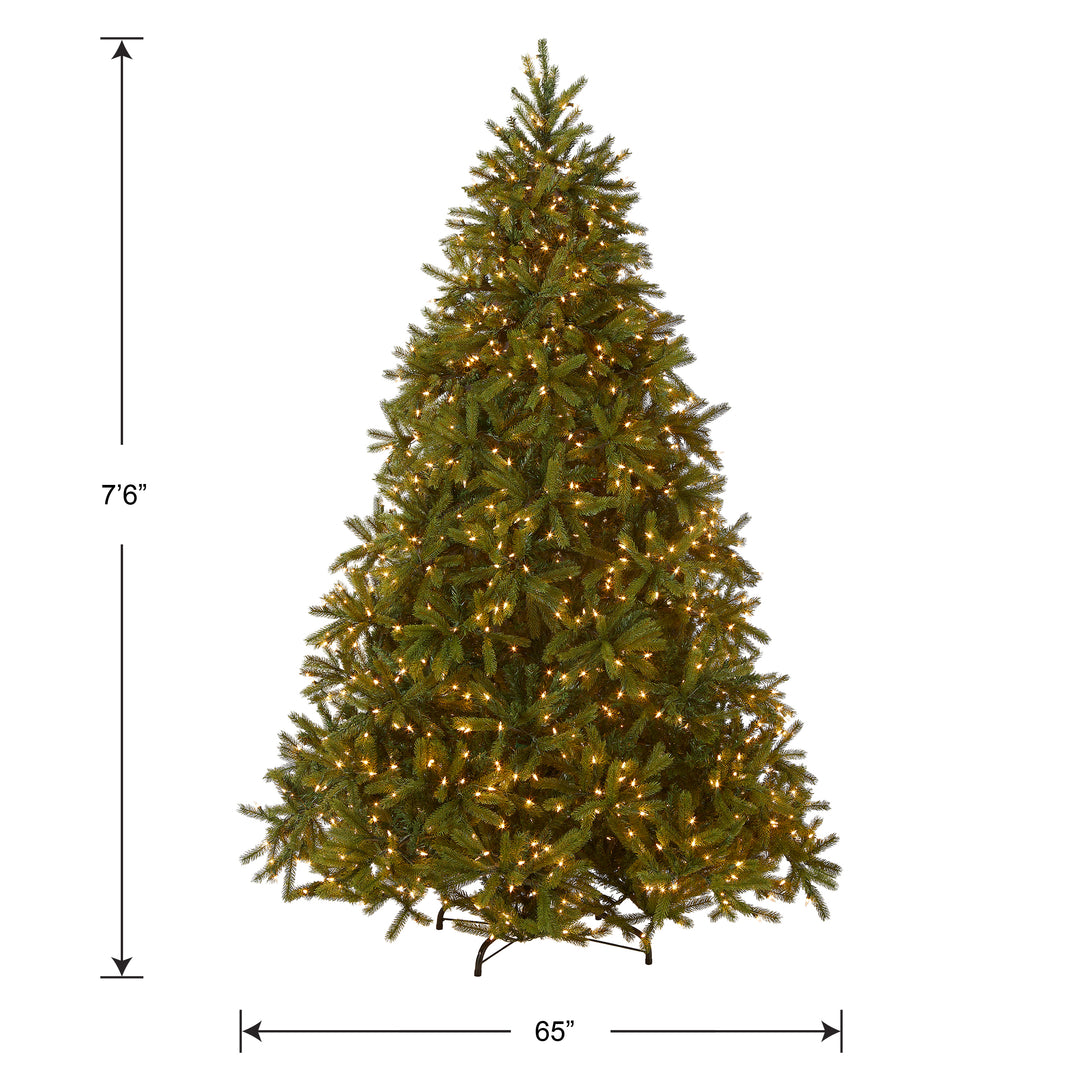 Pre-Lit Full Artificial Christmas Tree, Green, Jersey Fraser Fir, 'Feel Real', Includes Stand, 7.5 Feet