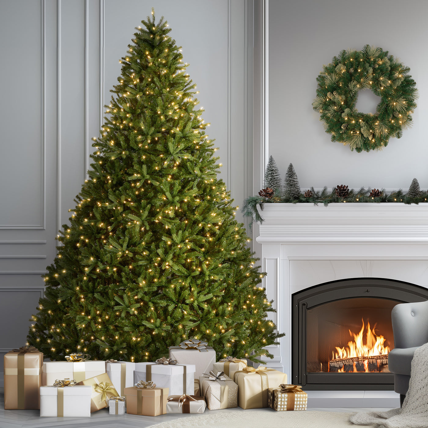National Tree Company 9 ft. Jersey Fraser Fir Tree with Clear Lights Green National Tree Company 9 ft. Jersey Fraser Fir Tree with Clear Lights Green
