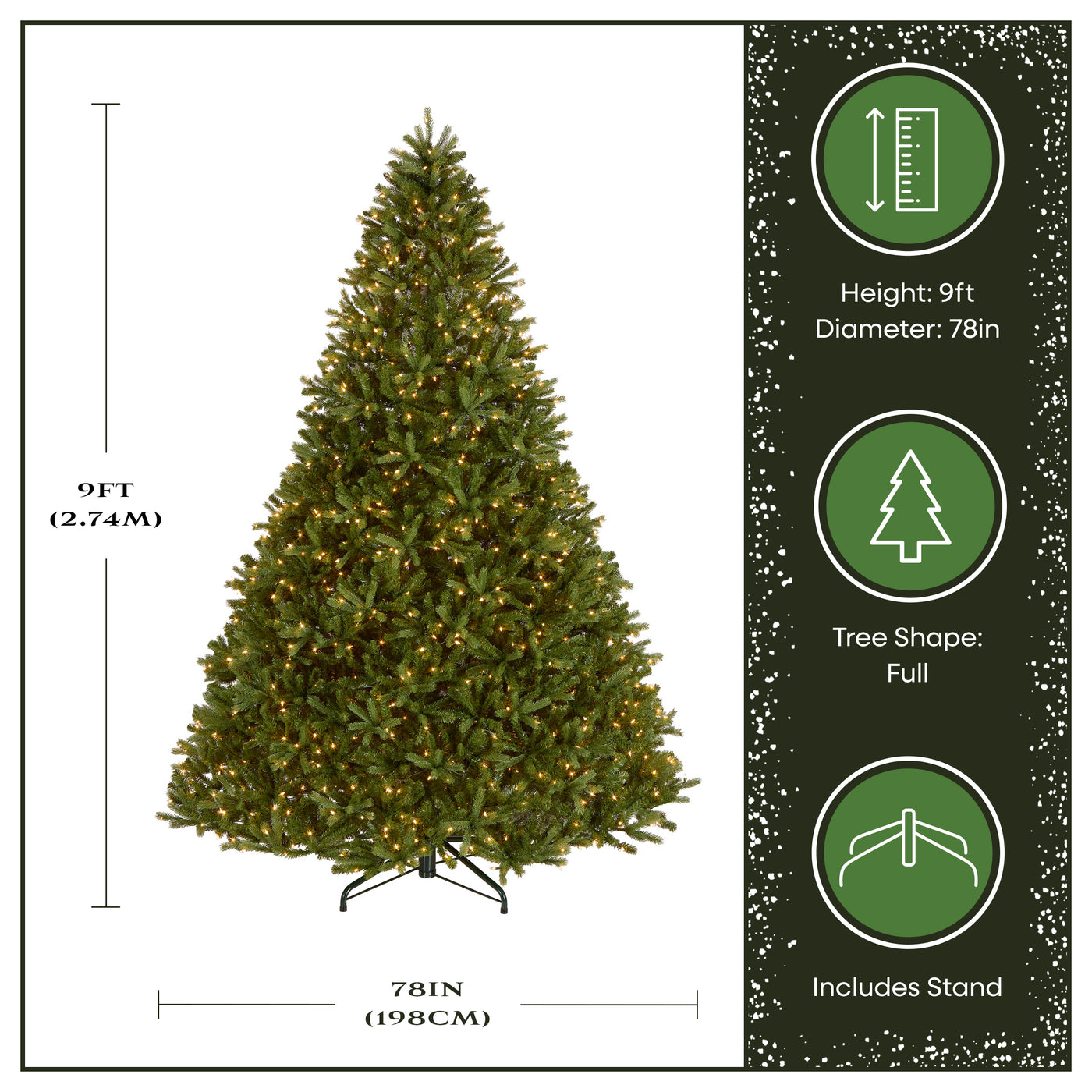 9 ft. Pre-Lit Jersey Fraser Fir Tree with Clear Lights - National Tree Company