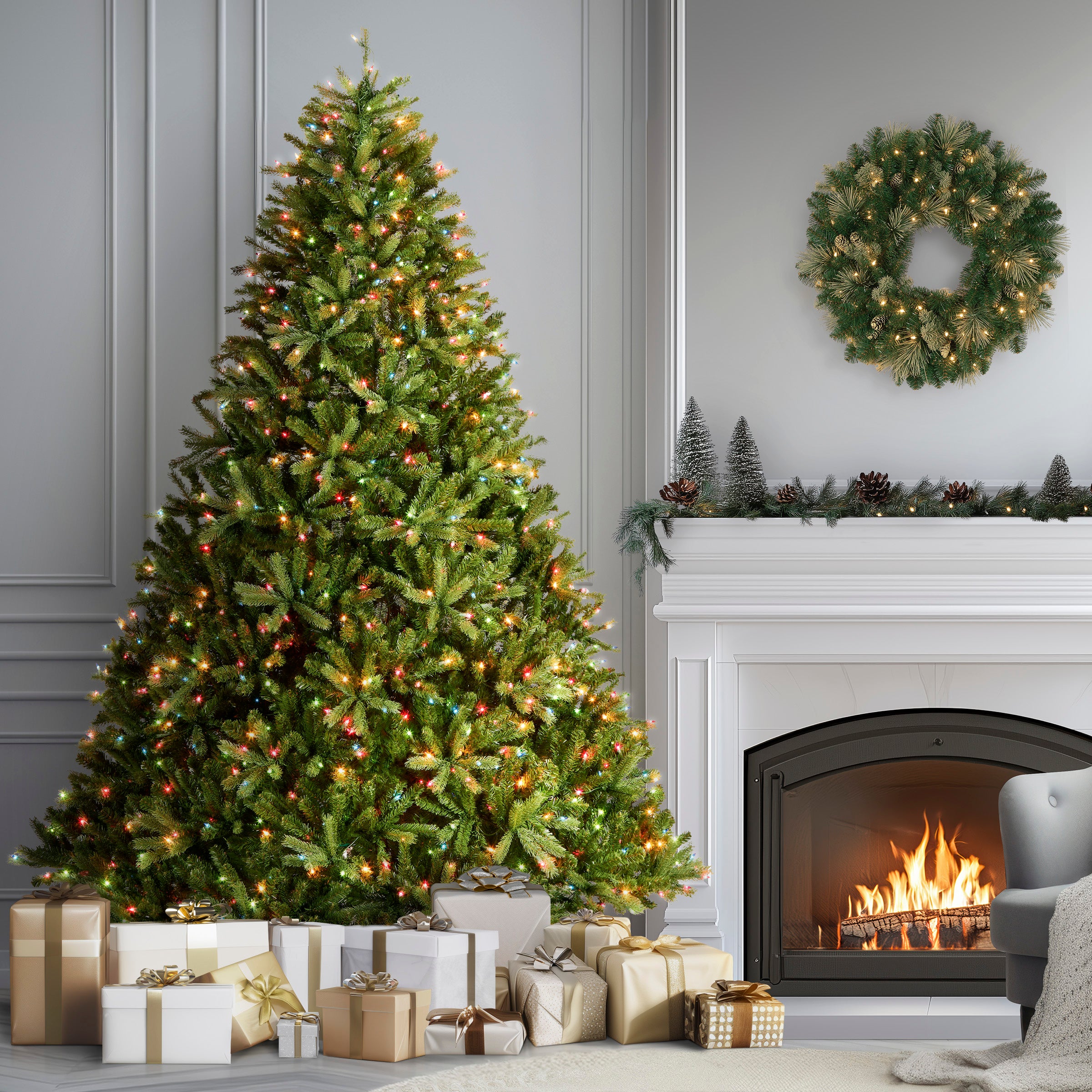 7.5 ft. Pre-Lit Jersey Fraser Fir Tree with Multicolor Lights